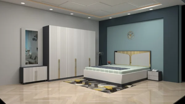 Metic Bedroom sets with 4 doors wardrobe